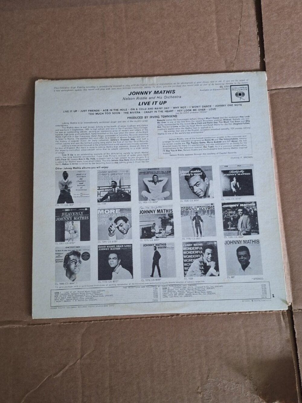 Johnny Mathis live it up lp record - Picture 5 of 5
